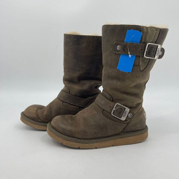 UGG Brown Leather Winter & Rain Boots | Insulated & Lined - Picture 6 of 9